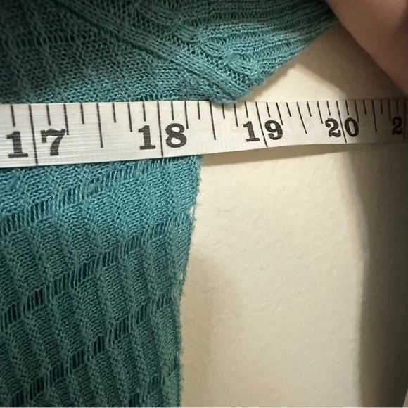 Nic + Zoe Longline Open Duster Cardigan Knit Size Medium aqua - Picture 11 of 12